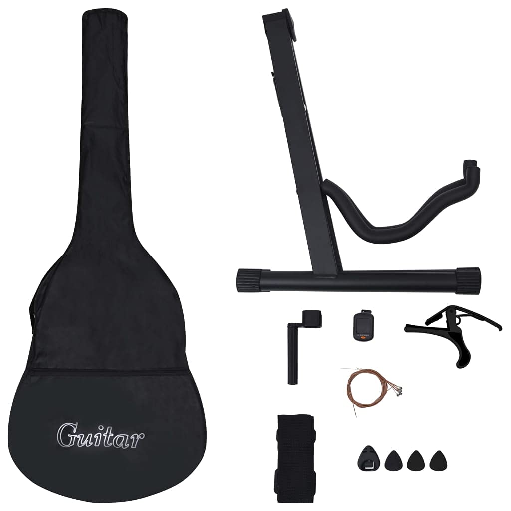 Set Chitarra Western 12 pz con Equalizzatore e 6 Corde Chitarra Classica Strumenti Musicali Prodotti per Fare Musica Orchestra Nera