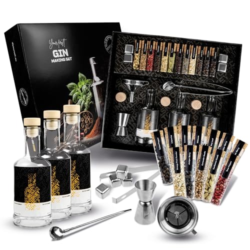 DIBYS Gin-Selber-Machen-Set inkl. 12 natürlichen Botanicals & Zubehör | Gin-Infusions-Set als...