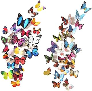 80 PCS 3D Butterfly Wall Stickers, Butterfly Decorations Wall Butterflies Crafts Butterfly Wall Decor Removable Mural Butterfly Decals for Home Room DIY Decoration