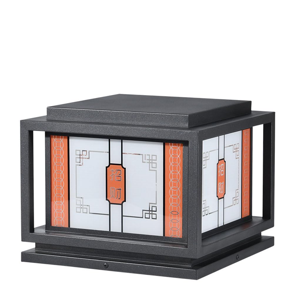 KNBVFHG Square Wall Pillar Headlight Vintage Patio Aisle Pillar Light with Glass Panel IP54 Waterproof Post Head Lamp Farmhouse Outdoor Pier Outdoor Post Light Fixture Walkway, Driveway, Patio, Porch