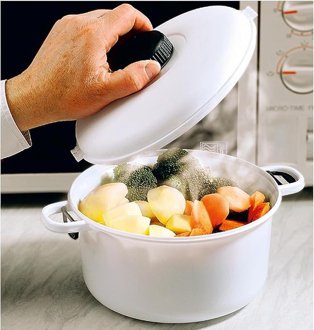 Olla a presión de microondas Master con libro de recetas, olla rápida y fácil para microondas, vapor y presión, comidas saludables en minutos, como se ve en la cocina estilo TV