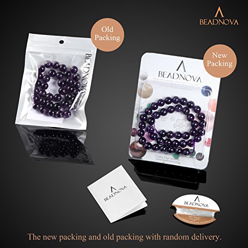 Image of BEADNOVA 10mm Natural Amethyst Purple Quartz Gemstone Round Loose Beads for Jewelry Making (36-38pcs)