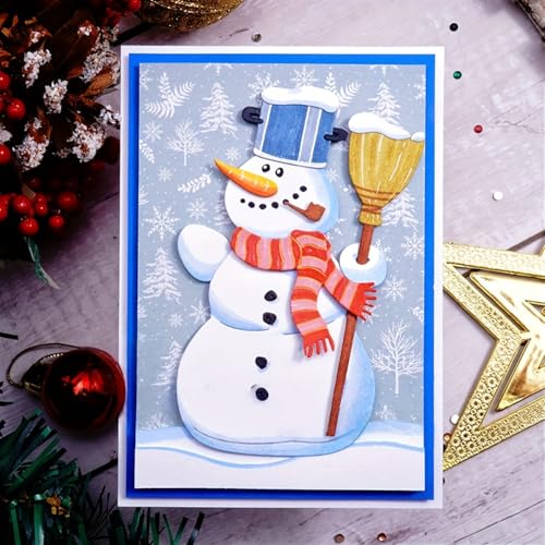 MCPOOX Festivals Metal Cutting Die for Scrapbooking, Christmas Cut Stencils for DIY Scrapbook Photo Album Decorative Paper Card, Card Making Supplies, Embossing (Snowman 4.2 x 3.9 in)