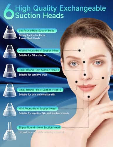 Image of Upgraded Visible Blackhead Remover Pore Vacuum,5 Suction Levels,6 Probes | Heating Facial Deep Cleansing,6MP HD Camera,25X Magnification Facial Pore Acne,Comedone Whitehead Extractor Tools Women Men