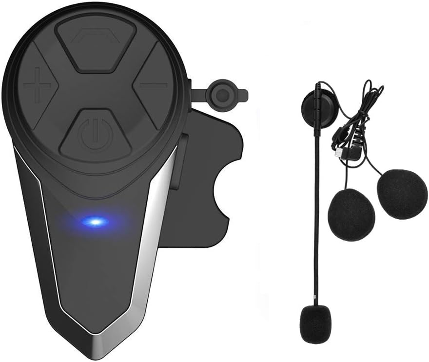 KOEITT 1X BT-S3 Motorcycle Bluetooth Headset, Motorbike Intercom Headphone,1000m Intercom Helmet Communication Systems Handsfree FM Radio,Up to 3 Riders