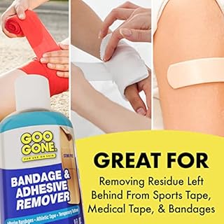 Goo Gone Bandage Adhesive Remover For Skin - 8 Ounce - Safe Method to Remove Sports Tape, KT Tape, Temporary Tattoos, Ink, Medical Bandages and More
