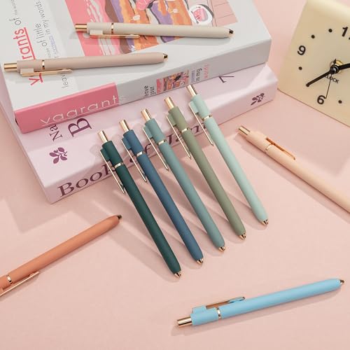 Linbsunne Gel Pens Black Ink Pens for Office 0.5mm Fine Point Pen Smooth Writing Retractable (Metal gold clip-10 pcs) - Image 5