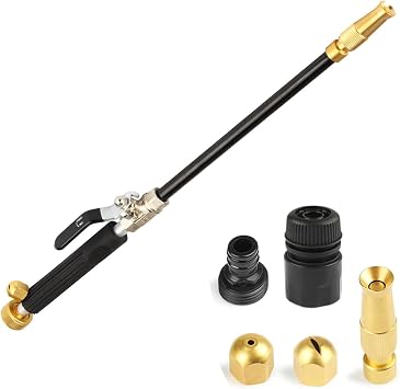 Hydro Jet Power Washer Wand, Hydro Jet Power Washer Wand with 3 Sprayer Nozzle and Quick Connectors, Watering Sprayer Cleaning Tool for Patio Car Pet Gutter Garden Plants Cleaning