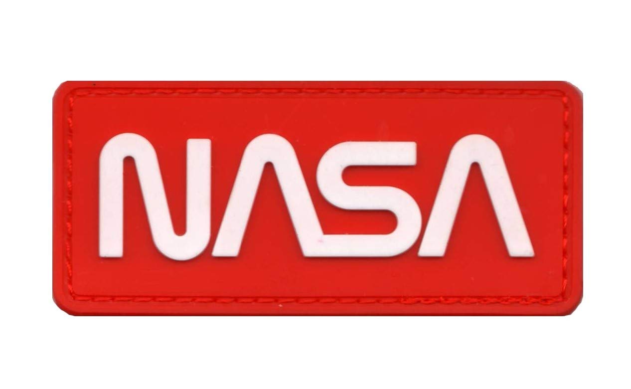 MORTHOME NASA Worm Logo Space Tactical Military Morale PVC Rubber Patch (White/Red)
