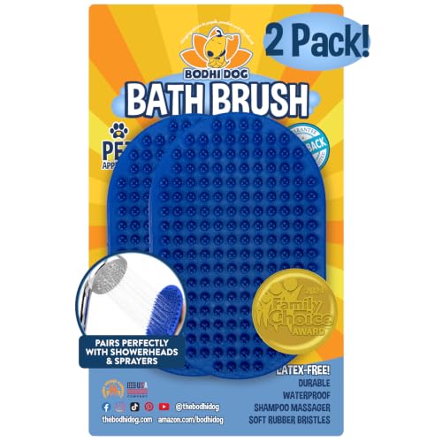 Image of Bodhi Dog New Grooming Pet Shampoo Brush | Soothing Massage Rubber Bristles Curry Comb for Dogs & Cats Washing | Professional Quality