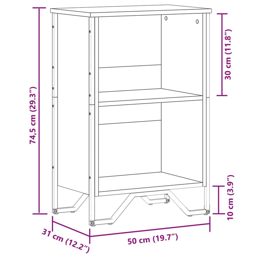 vidaXL Boekenkast 5-laags 59x35x171 cm bewerkt hout gerookt eikenkleur, boeken plank, lage boekenkast, kinderboekenkast, schappenkast, open boekenkast