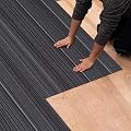 SUWUYUE Carpet Tiles 24"x 24" Squares Reusable Floor Carpet, 18 Tiles Non Slip Peel and Stick Easy DIY Installation Seamless Rug for Bedroom Living Room Office, Striped Pattern