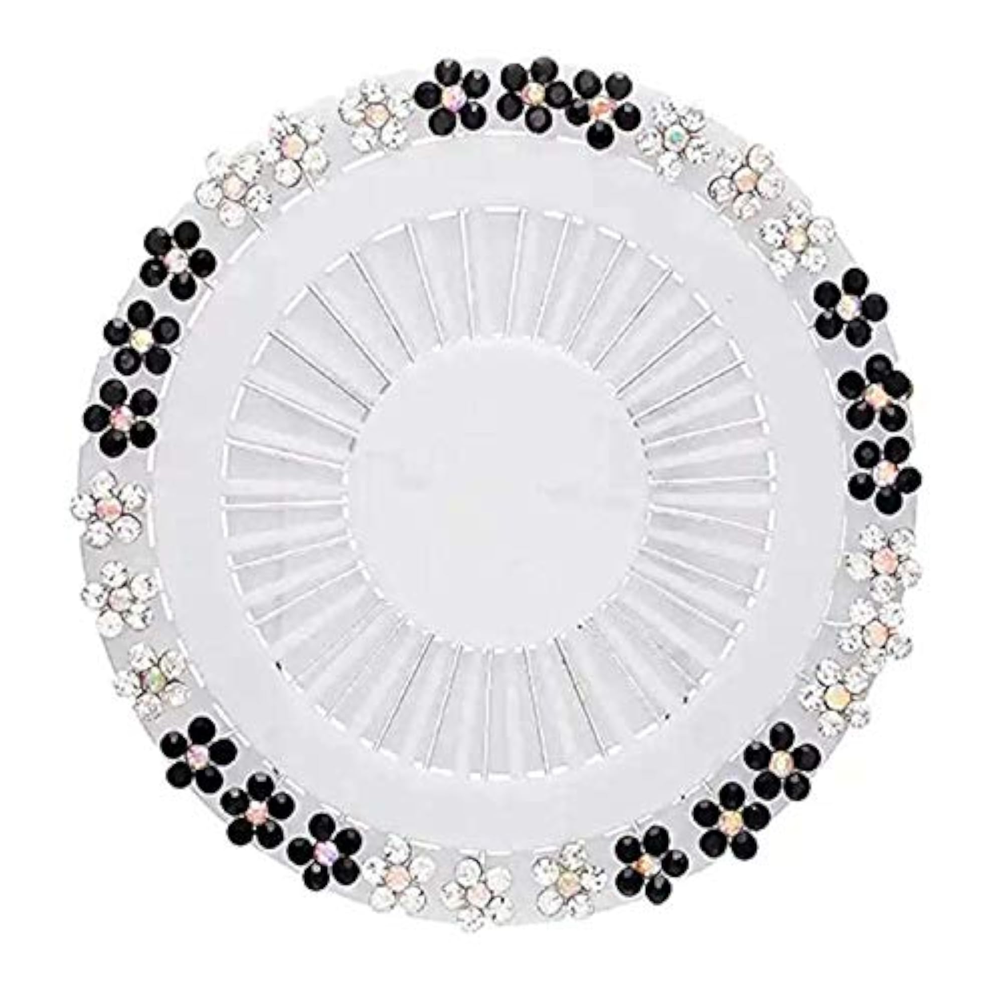 Floral Black and White Hijab Pins, Pack of 20