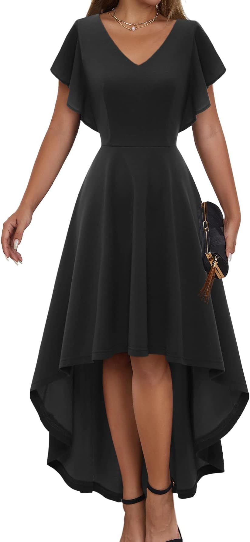 DRESSTELLS Formal Wedding Guest Dresses for Women 2024 Cocktail Party, Modest Prom Gown Evening Dress