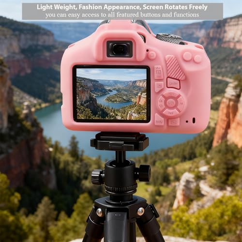 Image of Case for Canon EOS Rebel T7 Rebel T6 Camera, Soft Silicone Rubber Protective Camera Case Cover Accessories, Lightweight, Anti-Scratch with Button Marking for EOS Rebel T7 T6 (Pink)