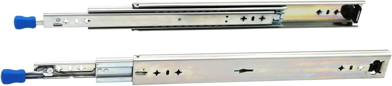 Suburban 2 Pair 22 Inch 250 Lb Capacity Heavy Duty Locking Drawer Slides, Side Mount Full Extension, 3 Fold Ball Bearing Stainless Steel Drawer Rails