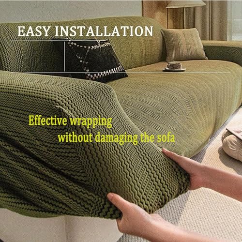 Housse de canapé velours jacquard extensible de qualité supérieure - 4