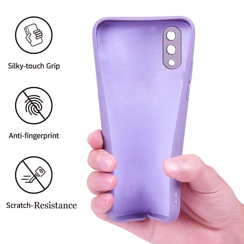 Image of A rtistque Liquid TPU Silicone Matte Shockproof Flexible with Camera Protection Soft Back Cover Case for Samsung Galaxy M10 - Purple