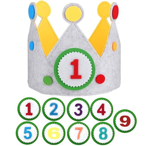 Geburtstagskrone Für Kinder - Filz Krone Mit Zahlen 1-9 Verstellbar