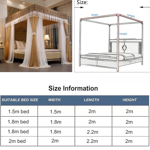 Baldaquin de lit double couche avec support et filet 360 - 2