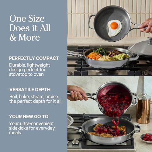 Our Place Titanium Pro Mini Cookware Duo – Always Pan & Perfect Pot with Nonstick No-Coating Technology | Tri-Ply Titanium & Stainless Steel | Safe for Oven, Induction & Cooktops up to 1000°F | Chrome - Image 7