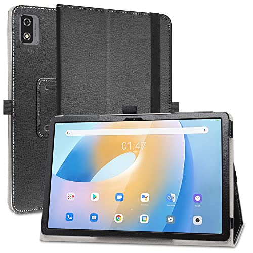 MAMA MOUTH Compatible con Blackview Tab 12 Funda,Soporte Cuero con Slim PU Funda Caso Case para 10' Blackview Tab 12 / Blackview Tab 12 Pro Tableta,Negro