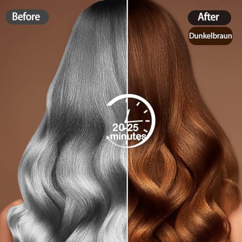 Dark Brown Hair Dye Shampoo 3 In 1, Colorante Nero Per Donna Uomo,Colorante Capelli Istantaneo, Shampoo Capelli Colorati,Hair Color- Naturale-Per Capelli 500Ml(Marrone Scuro) - 2