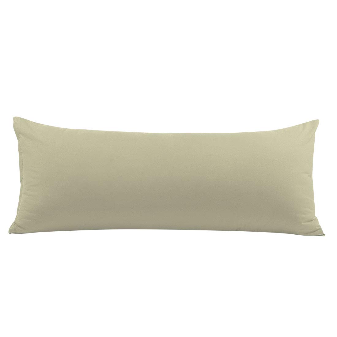 PiccoCasa Body Pillow Pillowcase with Zipper Closure, 1800 Series Brushed Microfiber Body Pillow Cover, Soft Long Pillow Cases for Body Pillows Khaki 50 x 150cm/ 5ft.
