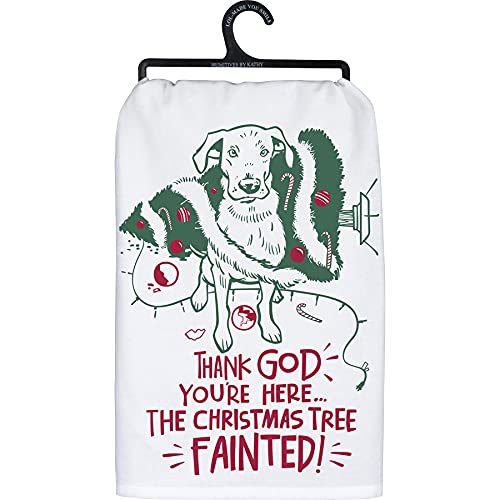 Primitives-by-Kathy-Kitchen-Dish-Towel-109663-Tree-Fainted-Christmas-Dog-28x28-inches Primitives by Kathy Kitchen Dish Towel 109663 Tree Fainted Christmas Dog 28×28 inches