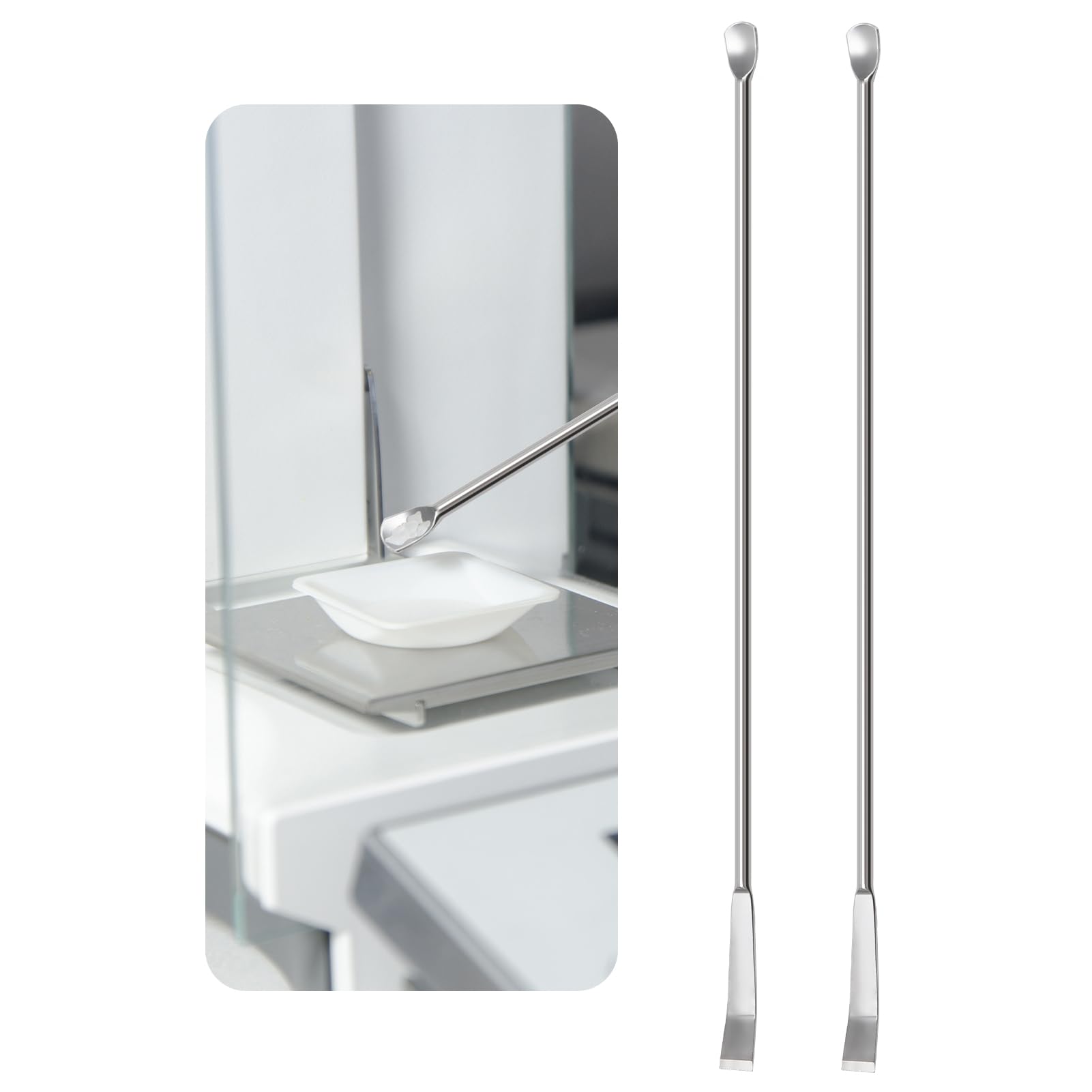 Petite Cuillère à Poudre Médicinale, 2 Pcs Cuillère à Microdosage en Acier Inoxydable, Pelle à Pharmacie Spatules de Laboratoire à Double Tête pour Laboratoires, Cuisines, Artisanat et Peinture