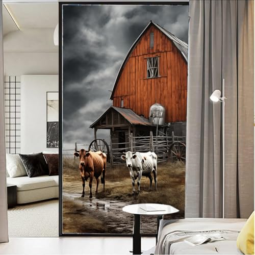 Vinilo decorativo para ventana con diseño estilo granja miniatura 3