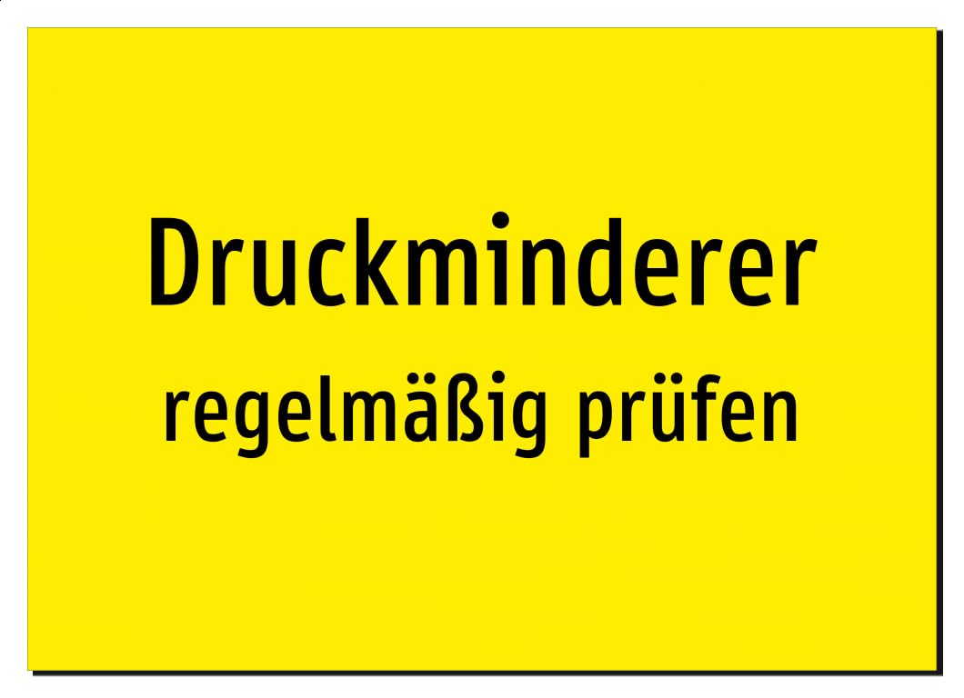 31194-DE-T-09 | Druckminderer - regelmäßig prüfen | Aluminiumschild A2, 594 x 420mm | nur Text, ohne Symbolgrafik