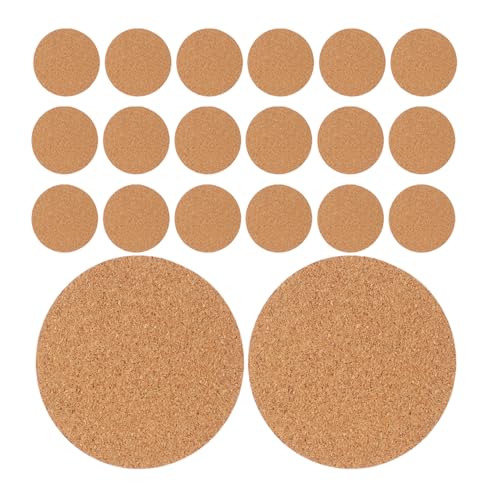 WATIIFUFU Posavasos Adhesivos de Corcho Redondos 80 Mm Diámetro X 1 Mm Grosor, 50 Unidades, Aislantes Térmicos y Absorbentes para Mesas de Comedor y Salón, Protección contra Humedad y Calor
