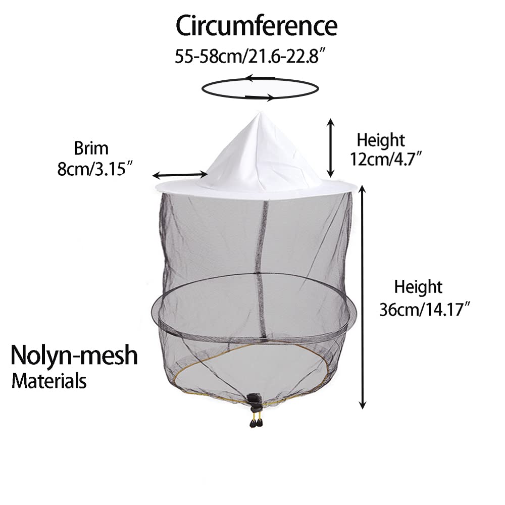 2 szt. Beekeeper Bee Keeping Veil Hat Beekeeper Bee Keepers Hats Gnats Insect Bug Mosquito Cap z siatką siatkową dla mężczyzn kobiet dzieci dzieci