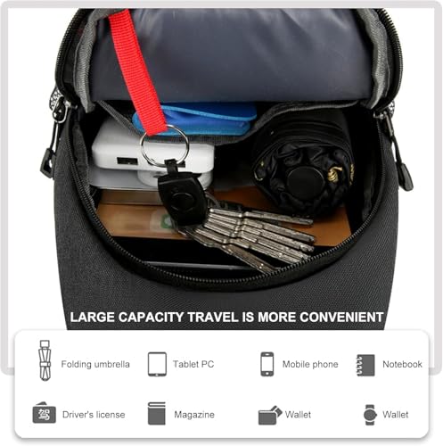 DOJUNS Crossbody Bags Sling Backpack, Sling Bag Cross body Shoulder Bag for Men and Women Chest Bag Travel Hiking Daypack (Light Grey)3