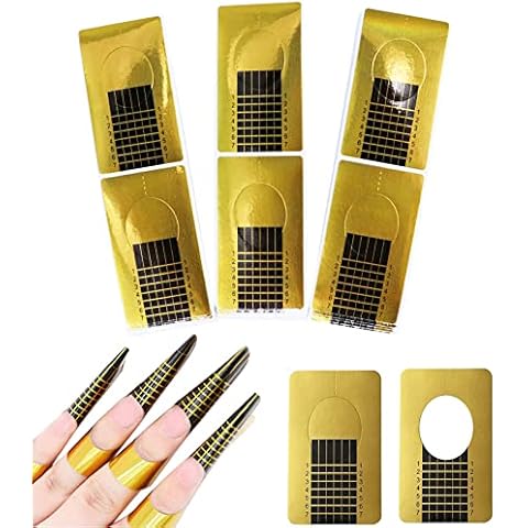 300 Stück Nagelschablonen Selbstklebende, Nagelformen für Gelnägel, Modellier Schablone für Gel-Nägel künstliche Nagel-Verlängerung Cover