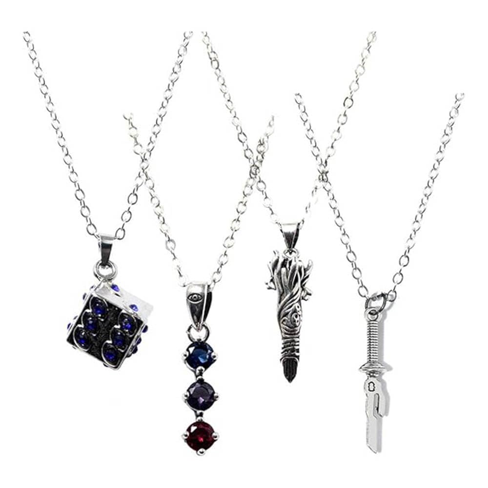 JUSONGKWCP 4 Pcs Itadori Fushiguro Necklace Weapon Models Necklace Charm Itadori Fushiguro Cosplay Accessories Anime Pendant Jewellery Chain