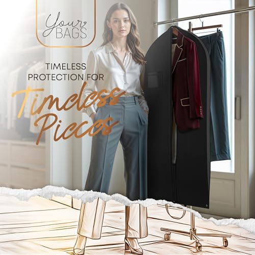 Heavy Duty Travel Garment Bag for Hanging Clothes, Suits, Dresses, Fur Coats & Dress Shirts - Suit Bag for Men - Storage Dress Bags for Women - Carry Handle Garment Bags for Travel 24\"x45\" - Thumbnail 6