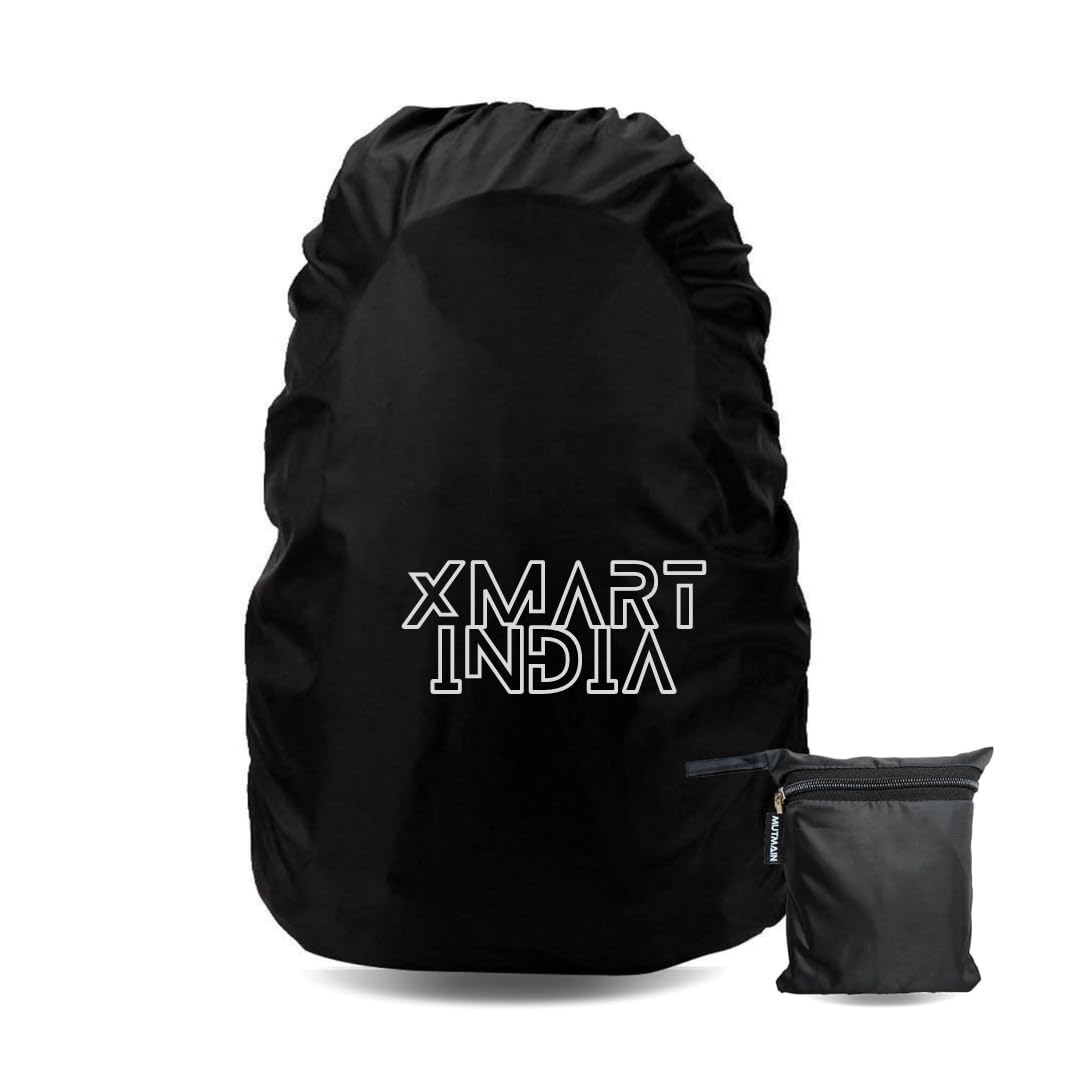 Rain Cover for Backpack Bags Rubberized Material, Rainproof, Dustproof, Protector Elastic Adjustable for School, College,Office, Trekking Bags Dust & Rain Cover with Pouch(30L-35L,Black)-image-23