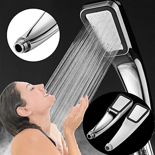 Nsxcdh Handheld Showerhead Shower Head High Pressure Shower Head 300 Holes High Pressure Shower Power Cleaning Functions(Silver/White)