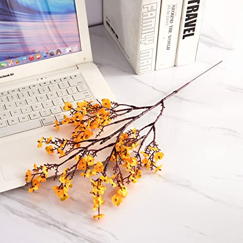 IUKnot Baby\'s Breath Flowers Bulk Artificial Flowers 7.8\'\' Orange Gypsophila Flowers Fake Baby Breath Bouquet for Home Kitchen Wedding Garden Party Decor 8 Bunches (Vase is not Included )