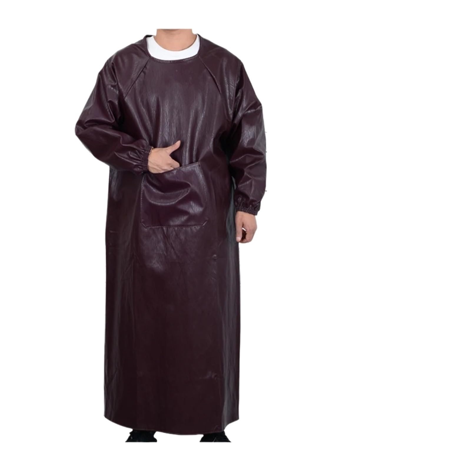 delantal cocina Monos de cuero suave impermeables a prueba aceite, delantales manga larga, ropa inversa for hombres y mujeres adultos, trabajo cocina