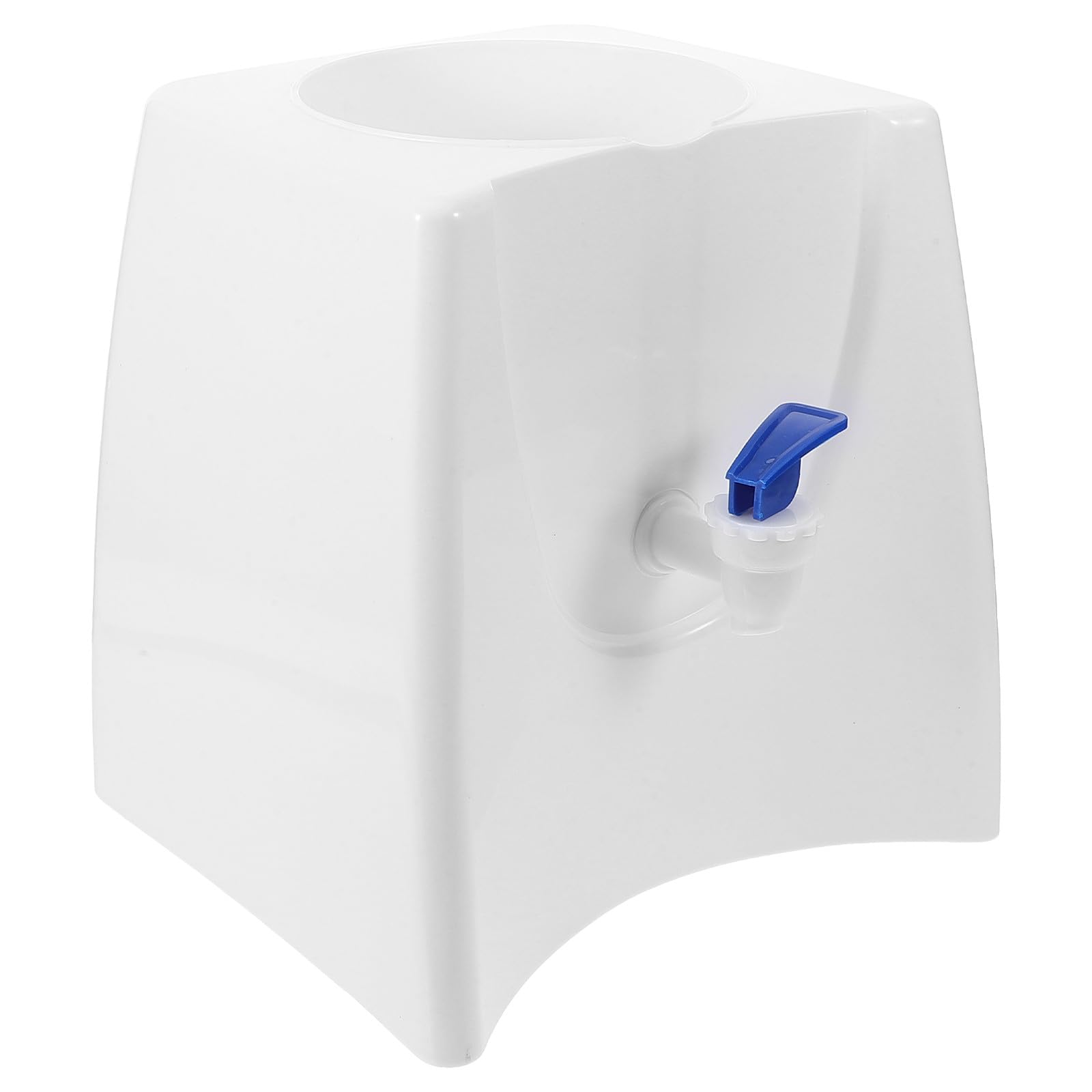Dispensador de Agua Portátil de Plástico Blanco, Mini y Resistente para Camping y Dormitorio, Diseño Elegante y Práctico para Uso en Encimera