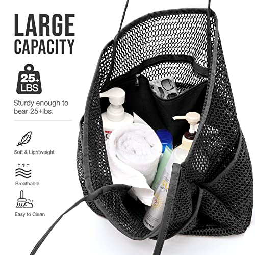 Image of KPX Beach Bag with Mini Pocket, Beach Tote Bags for Women Large Foldable Mesh Swimming Pool Travel Bags - Sandproof