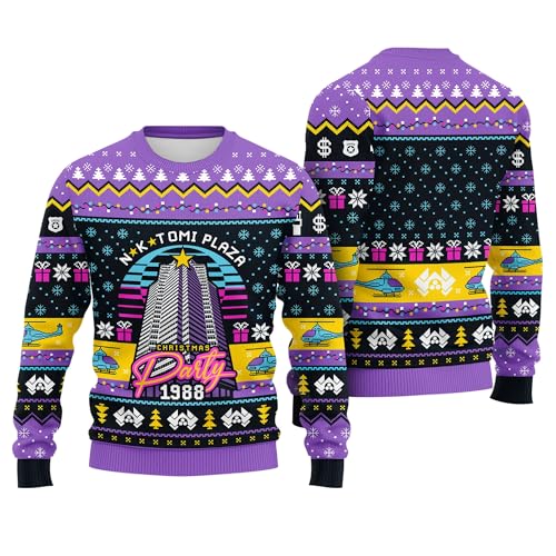DIGForest Christmas Party 1988 Ugly Sweaters for Women - Machine Plaza Holiday Christmas Sweater Men- Knitted Unisex 90s Movie Xmas Ugly Sweater Gift - Plaza Seasonal Gifts for Friends (L)