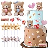 Teddybär Kuchen Dekoration, Valentine's Day Bear Tortendeko, Bear Cake Decoration Set, Geeignet für Hochzeiten Valentinstag Dekorationen für Kinder Geburtstags Feiern (C)
