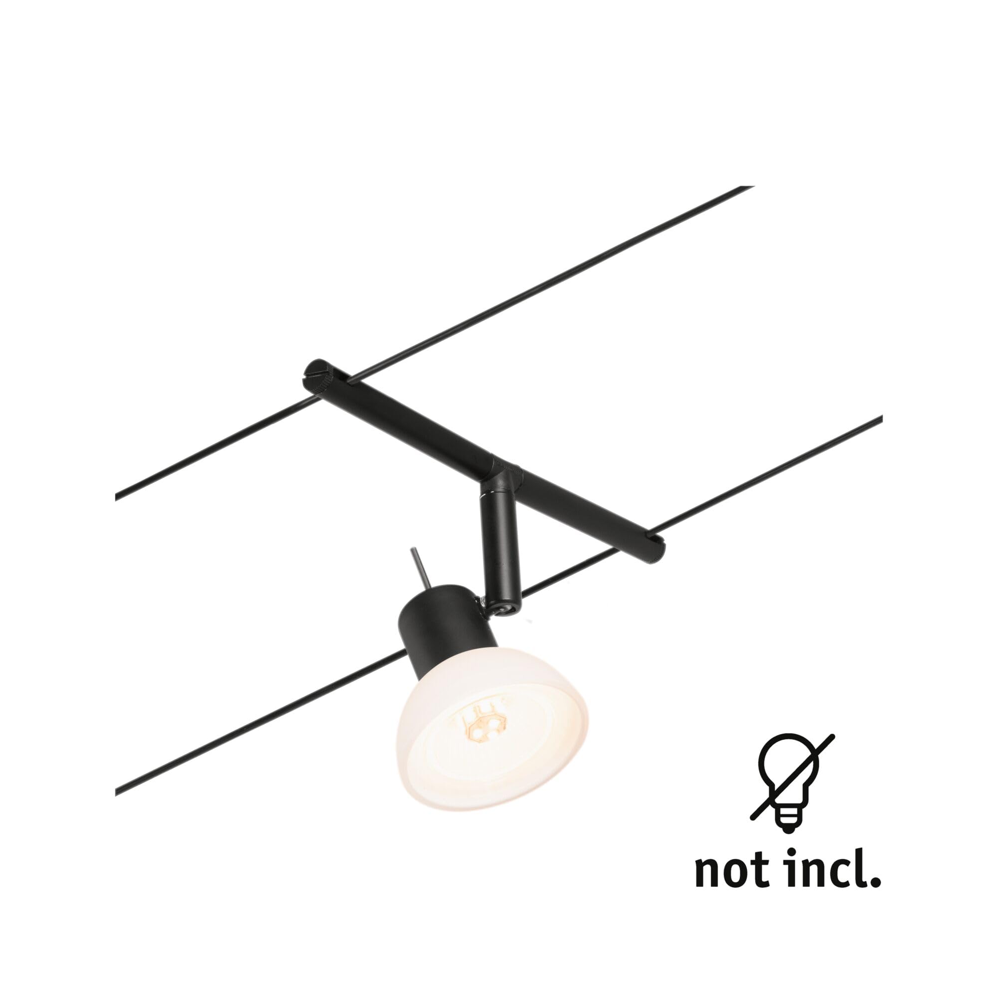 Paulmann 94451 CorDuo Système de Câbles Spot Sheela DC Individuel 10 watts max, Éclairage Extensible Noir Mat Matière Plastique GU5,3 Système de Câbles sans Ampoules