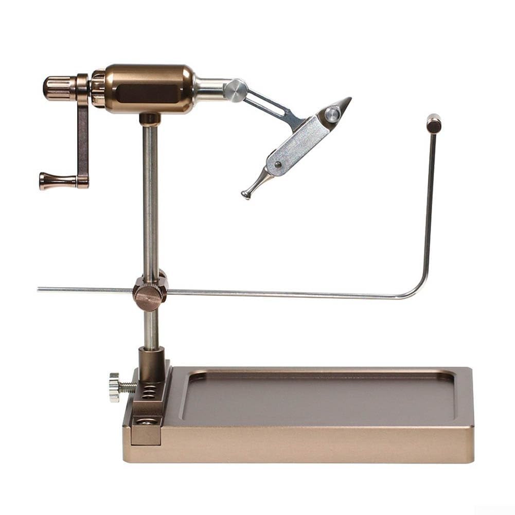Étau rotatif avec base et boîte de rangement, design stable et antidérapant pour la pêche à la mouche professionnels et débutants