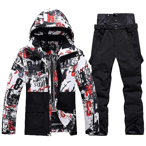 WOWULOVELY Men's Ski Jacket and Pants Set Winter Windproof Ski Suit Snowboarding...