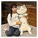 Srfghjs Giocattolo farcito Cute Shiba Inu Lucky Cat Strip Strip Animale Peluche Peluche Fashion Akita Inu Cat Pillow Regalo di Vacanze per Bambini (Color : Cat Gray, Height : 120CM)